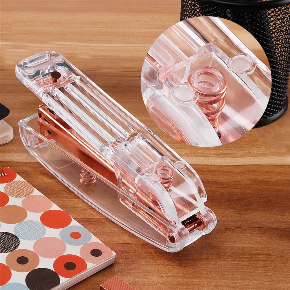 Lanfy Stapler Kertas Bahan Metal Warna Rose Gold Untuk Kantor / Sekolah