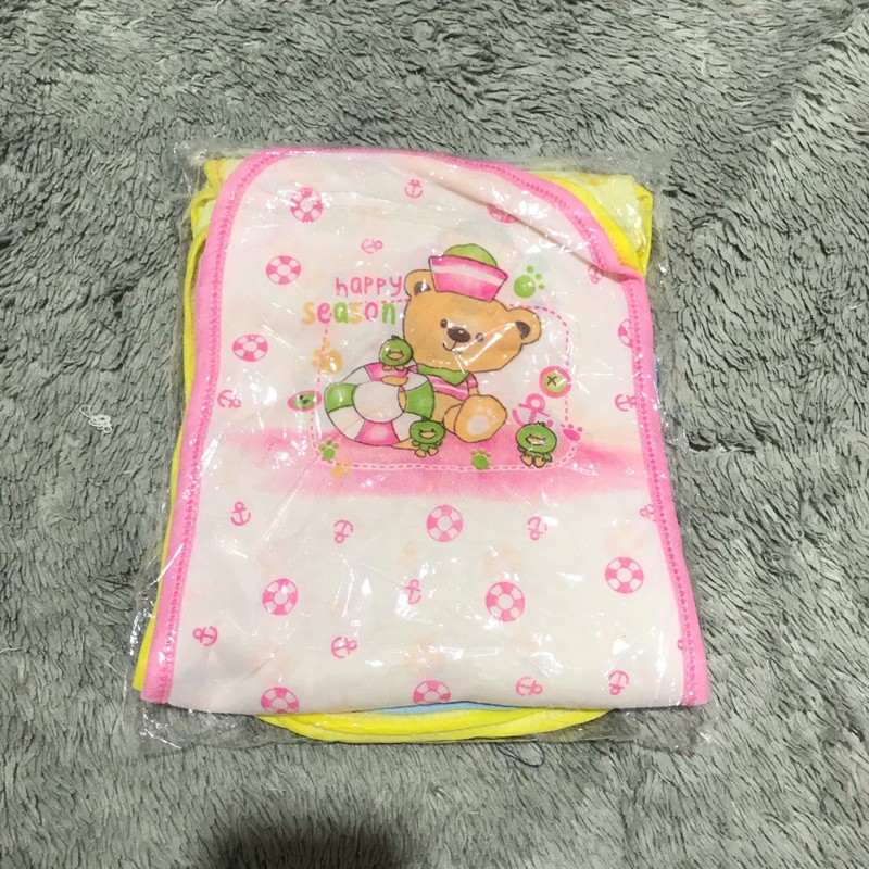 (12pcs) Popok Kain Bayi Single Putih Motif