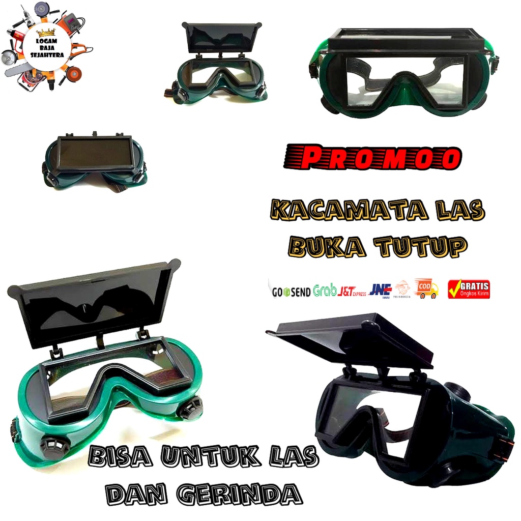 KACAMATA LAS / KACAMATA GURINDA BUKA TUTUP / KACAMATA SAFETY BUKA TUTUP