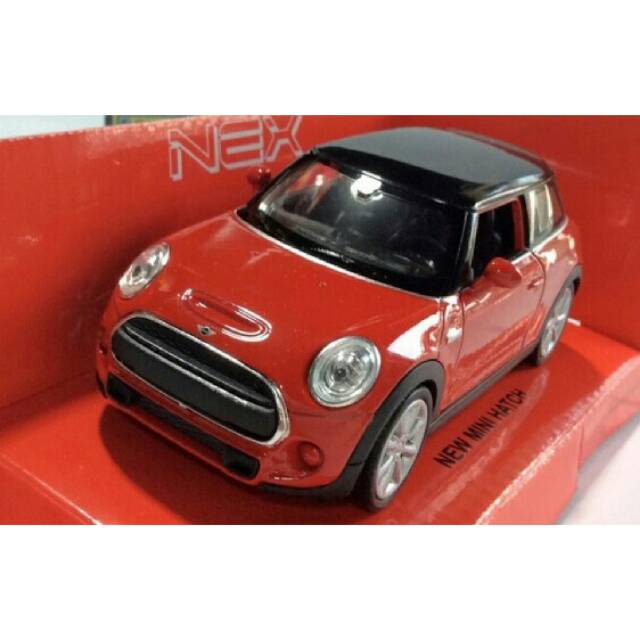 Miniatur Mobil New Mini Hatch Merah - Welly Skala 1:32