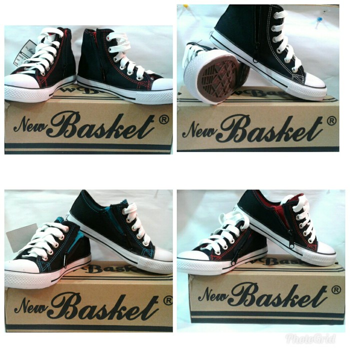 Sepatu Sekolah New Basket Resleting Low/High