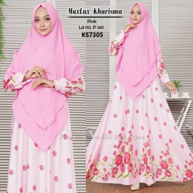 Gamis syari maxlux kharisma baju muslim setelan khimar hijab