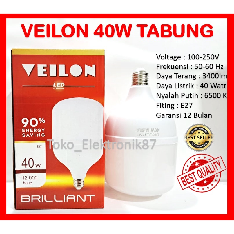 Lampu Led 40 Watt Veilon Tabung