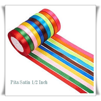 Pita Satin Polos1/2 inch/Pita Satin Warna Gift Kado/Pita Hampers