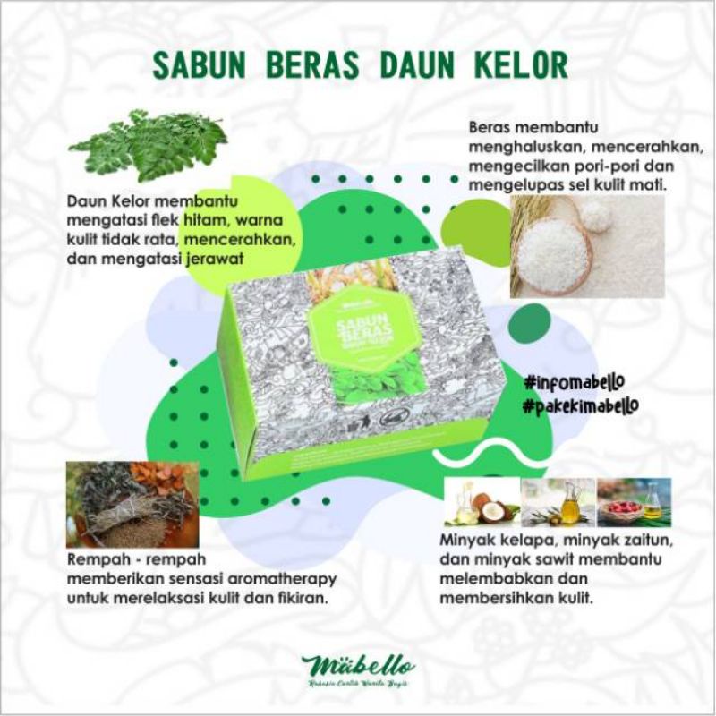 ❤ MABELLO ❤ Sabun beras (best seller)/ BPOM dan halal/sabun bedda lotong - Keluarga ID