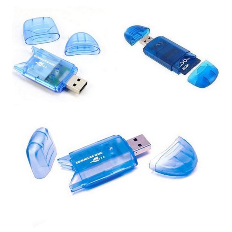 1pc Adapter Memory Card Reader Micro SD USB 2.0 Kecepatan Tinggi Warna Acak Untuk Komputer