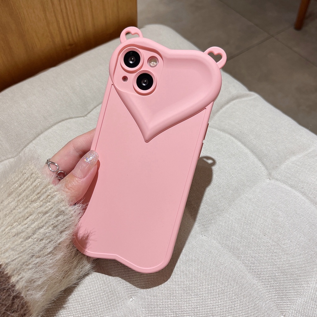 Soft case Silikon Motif Hati 3D Untuk iPhone 13 Pro MAX 12 11 Pro MAX X XS MAX XR 7 + 8 Plus