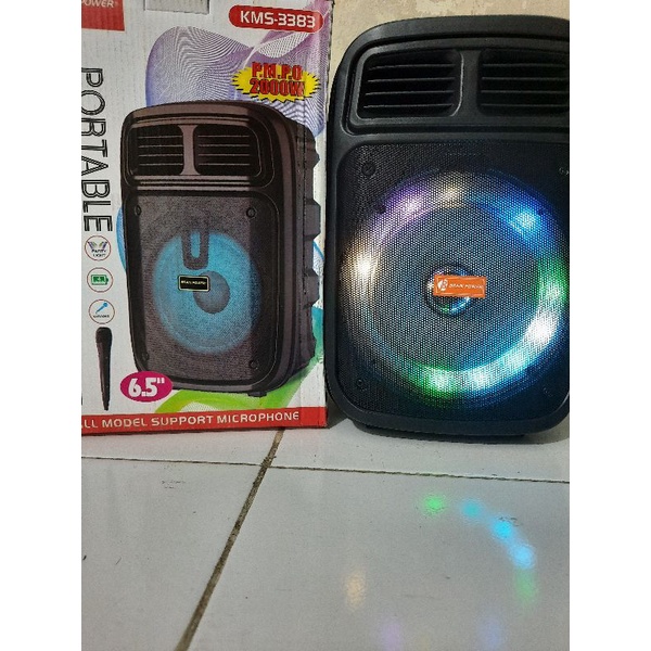 SPEAKER BLUETOOTH KIMISO 6'5 INCH 3381/3383LED PLUS MIC KARAOKE X-BASS