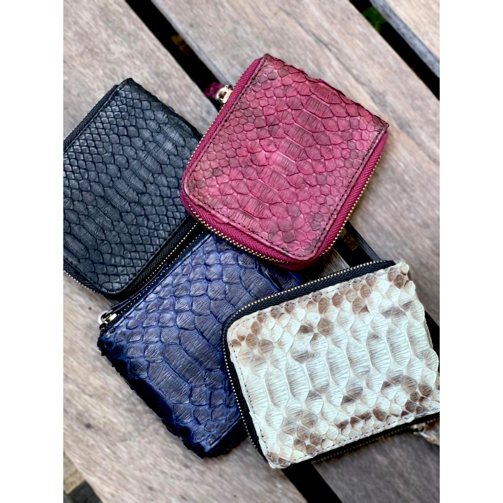 Dompet Pria/Kulit Ular Asli/Wallet Man Zipper