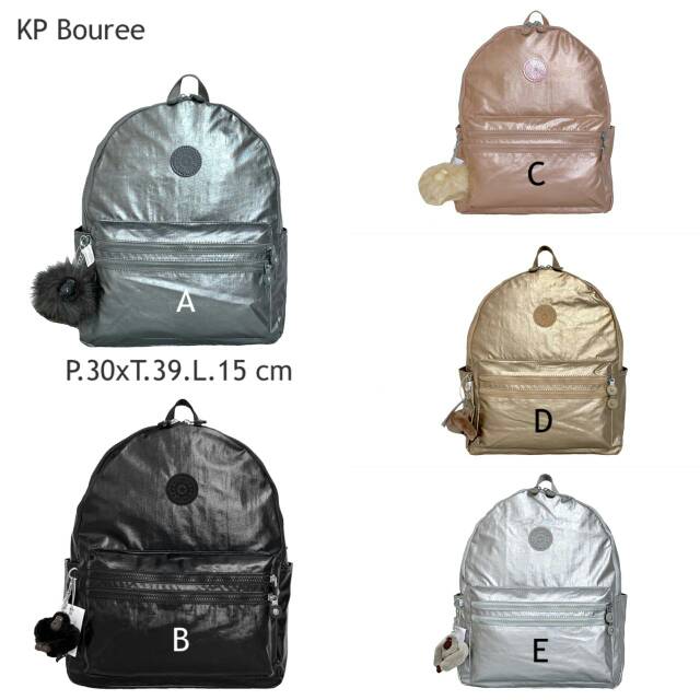 Tas Kipling Bouree Grade Ori Ransel Sekolah Besar Metalik