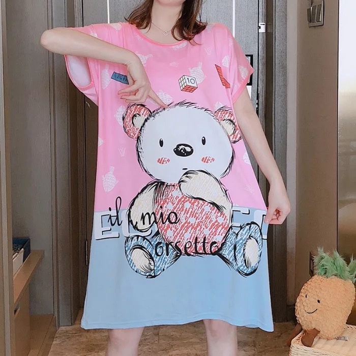 ✅𝐅𝐎𝐈𝐒𝐒® Pakaian Wanita Baju Tidur Wanita Import Daster Motif Kartun Longgar Korea 4004