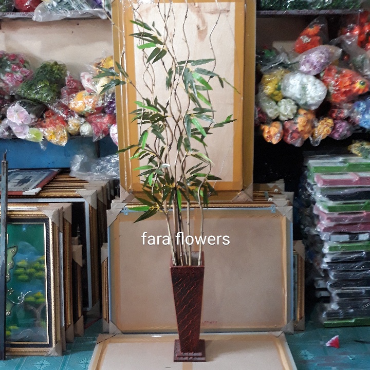 Bambu Ulir Bunga Bambu Bunga Artifisial Bunga Anyelir-Bambu Berdaun