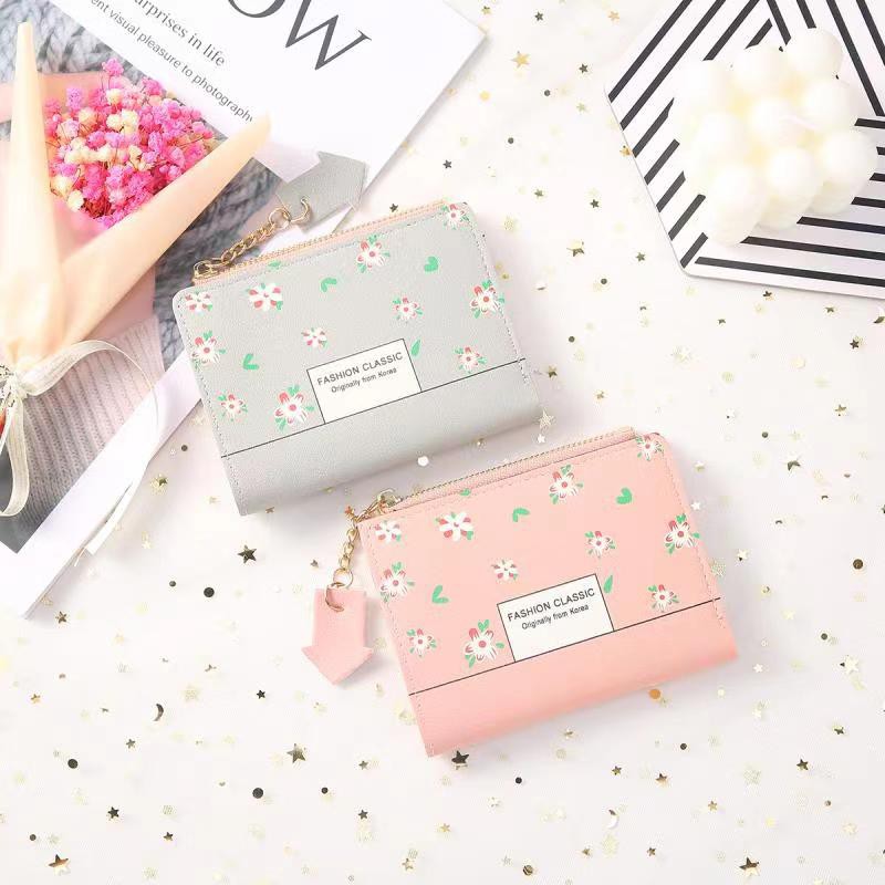 (COD) Dompet Lipat Wanita Dompet Mini Resleting Import MALLSHOPPING