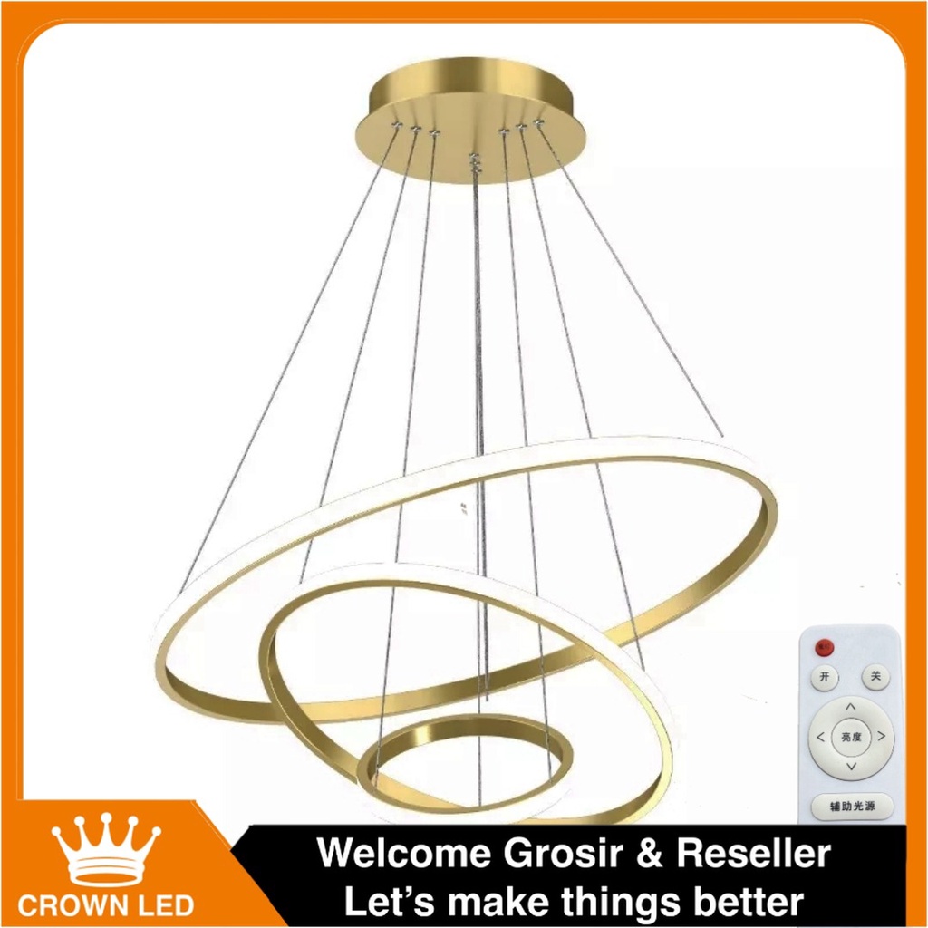 Lampu Gantung Hias Minimalis Modern Gold Premium Edition Chandelier