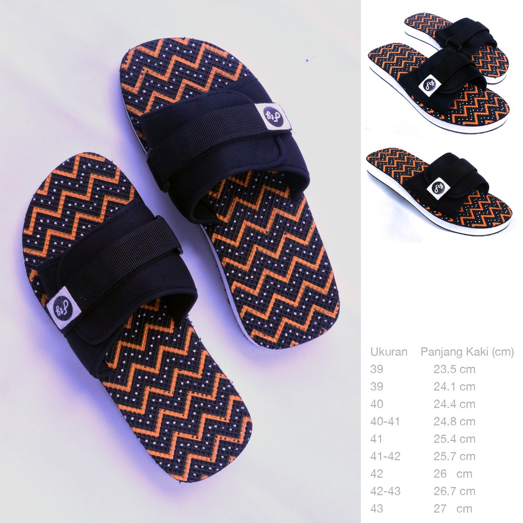 Sandal Slop Pria Sendal Slide Cowok Sandal Slop Laki laki Footage FTG 251 Orange