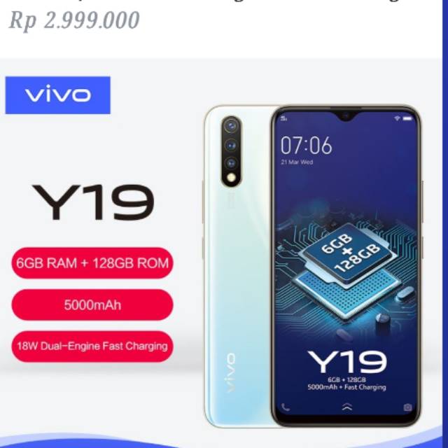 HP VIVO Y19 6/128 GARANSI RESMI VIVO INDONESIA