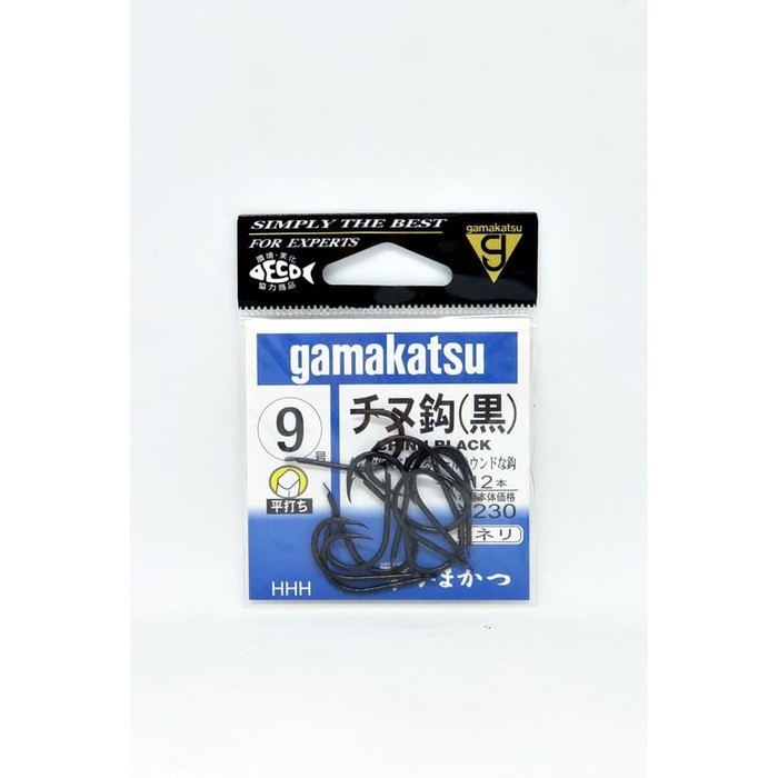 Pancing Gamakatsu Chinu Black (Tanpa Lubang) No.7, 8, 9, 10, dan 11