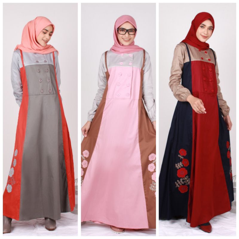 [BARU] Abaya bordir Dannis Collection Abu abu XS | 210914