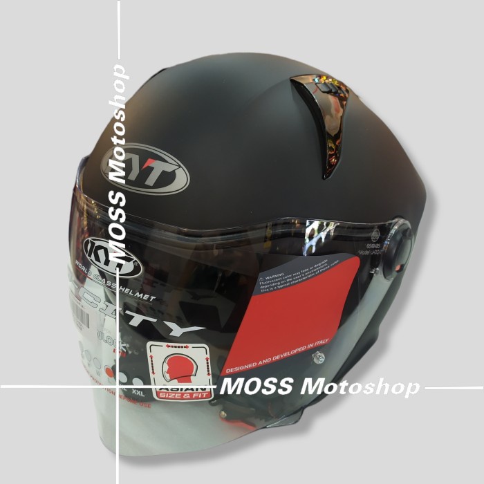 Helm KYT D City Plain Matt Black | Half Face | Original