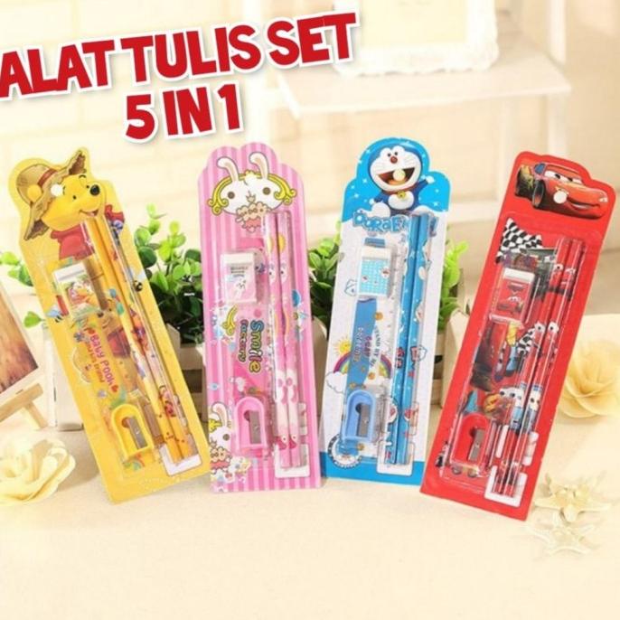 

Mini Stationary Set 5in1 Set Alat Tulis Sekolah 5 in 1 Pensil Set