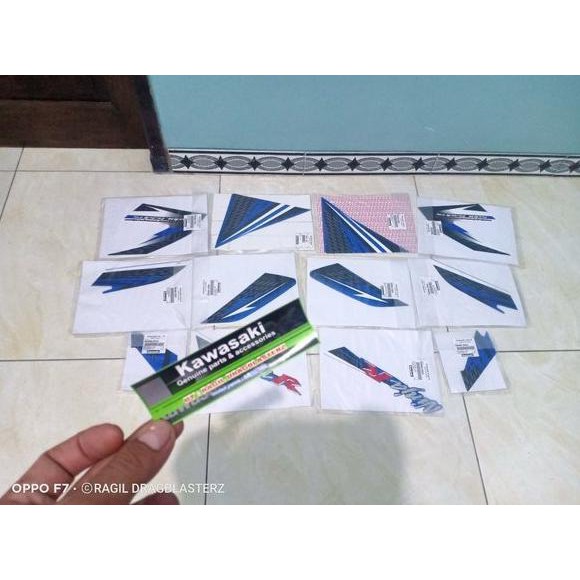 striping stiker set ninja r biru 2013 - 2014 original Kawasaki