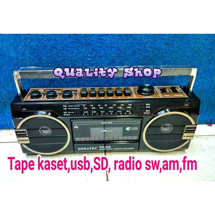 tape kaset pita sonatec pr-259 usb sd radio baru