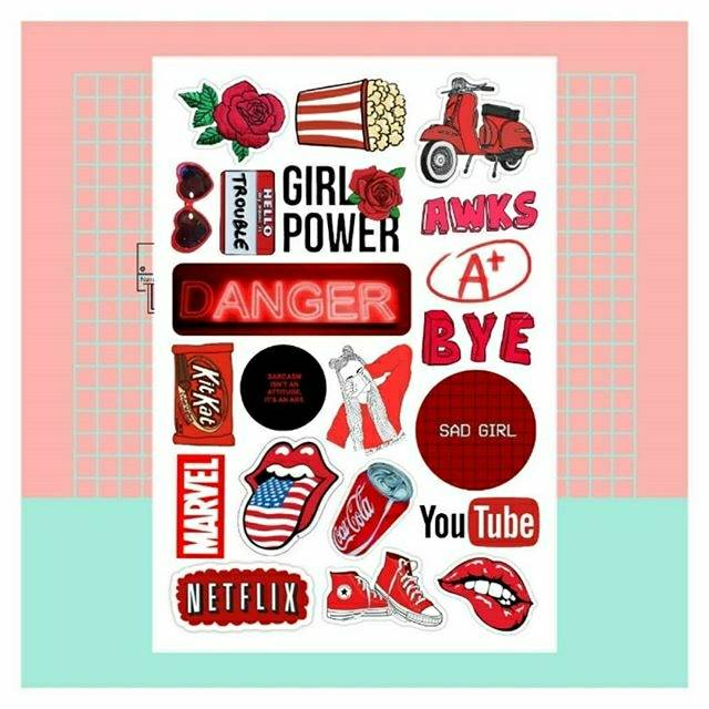 

RED STIKER TUMBLR SET / stiker tumblr