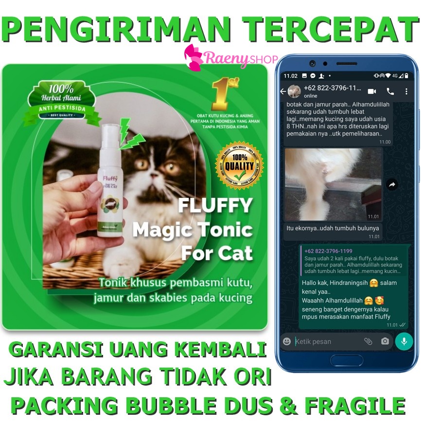 BISA COD BAYAR DI RUMAH | OBAT KUTU JAMUR SCABIES BULU RONTOK KUCING TONIC FLUFFY FOR CAT AMPUH GARA