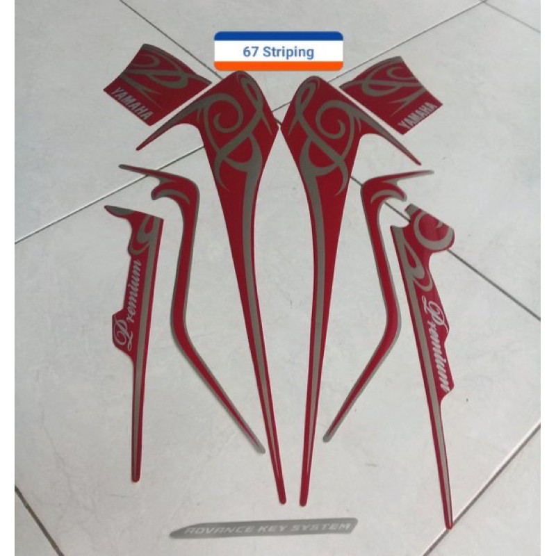 Striping Sticker Motor Yamaha Fino Premium 2017 Merah
