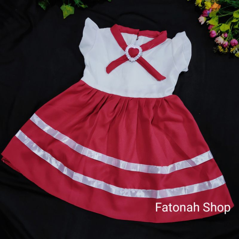 Dress anak 1 2 tahun gaun anak mewah dasi baju anak cewek unik model baru ( dress SAILOR MOSCREPE )