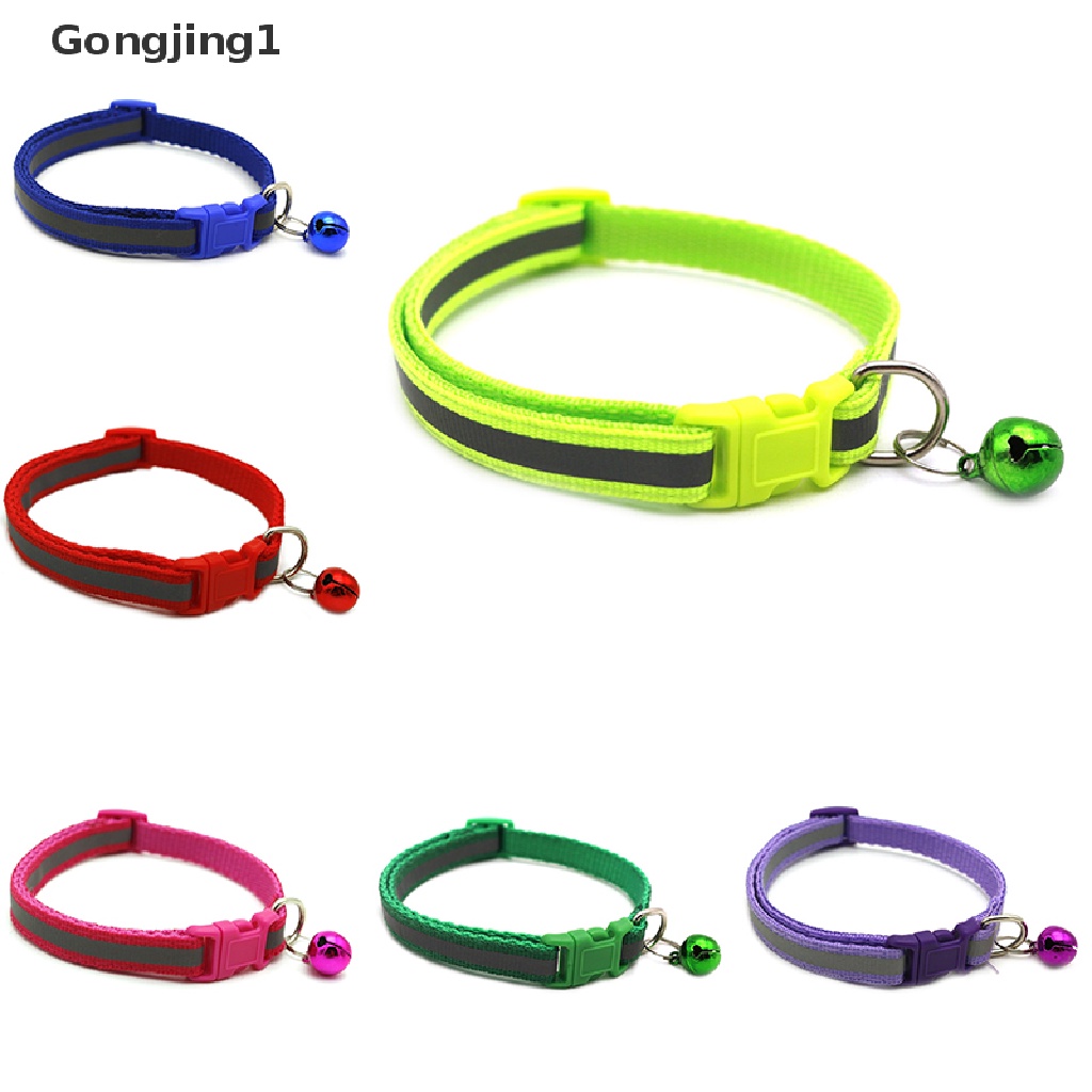 Gongjing1 Tag ID Kalung Anjing / Kucing Bahan Nilon Reflektif