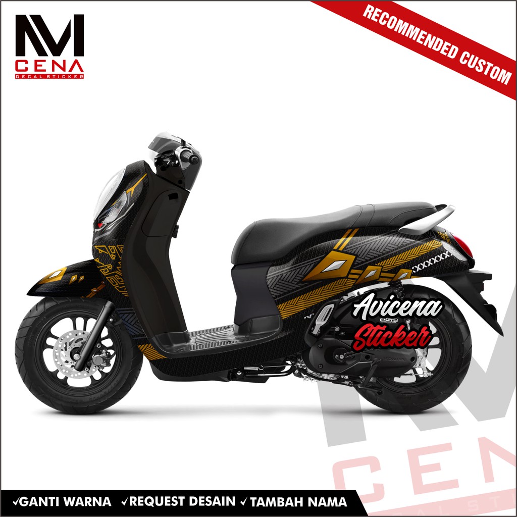 Sticker Striping Decal Scoopy Prestige New 2021 Decal Sticker New Scoopy Prestige 2021 Full Black ph