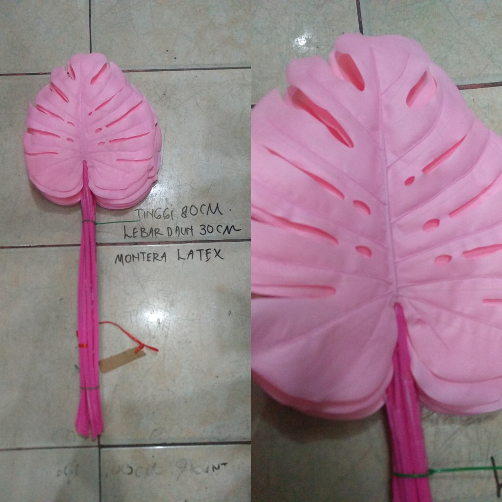 Daun monstera latex pink jumbo