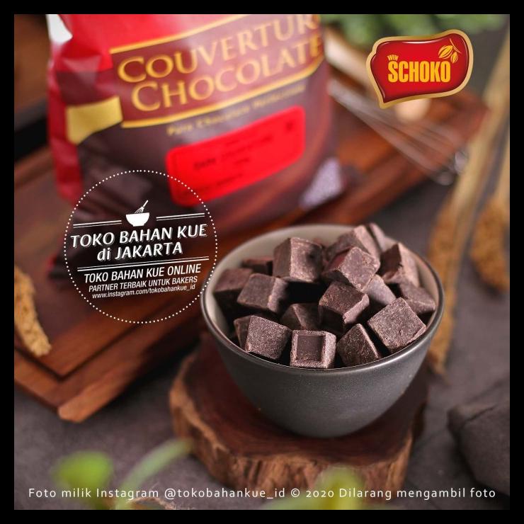 

TERBARUU!! Schoko Dark Couverture Chocolate CUBE 72% 1kg Cokelat Baking Coklat PROMO