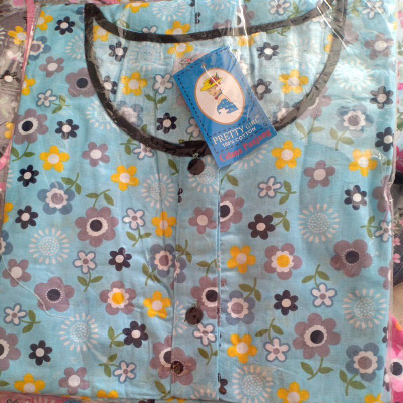 Piyama Cp set celana panjang Katun Motif Bunga Pretty girl-Kode 15-B