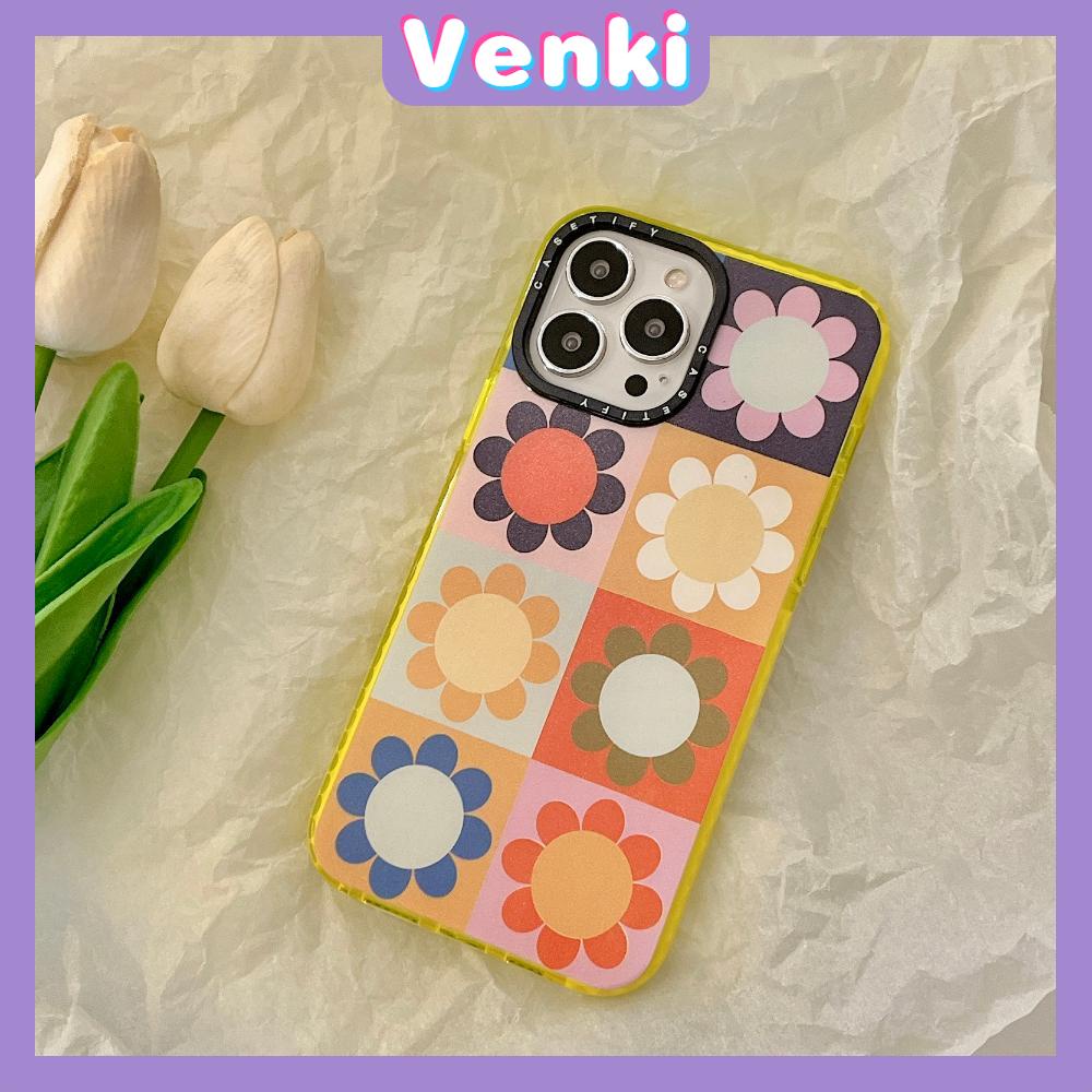 Casing Soft Case Silikon Motif Bunga Aster Warna Kuning Fluorescent Untuk iPhone 13 Pro Max 12 Pro Max 11 7 Plus