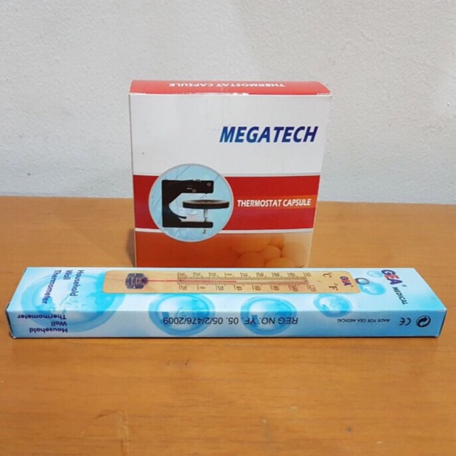 Thermostat Capsule Megatech &amp; Thermometer kayu