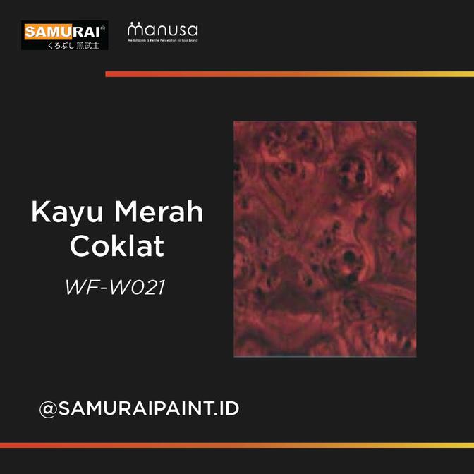 Samurai Paint Water Film Transfer Motif Kayu Merah Coklat WFW021 Termurah