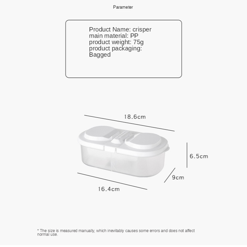 1PC Multifunctional Double-compartment Covered Plastic Kitchen Containers/Kitchen Food Grain Sealing Jar/ Refrigerator Fresh Food Container With Lid /Kitchen Organizer Accessories