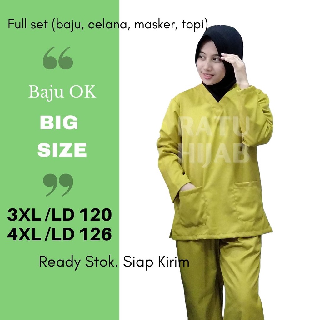 Baju OK OKA Lengan Panjang  Dokter Petugas medis Perawat Jaga Toyobo Original BIG SIZE 3XL 4XL