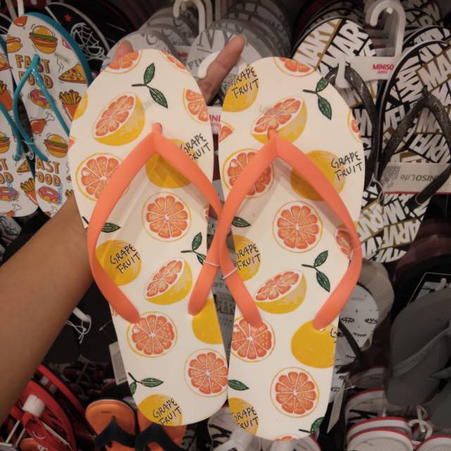 Sandal cewek miniso fruit series / sandal jepit miniso / sandal jepit cewek