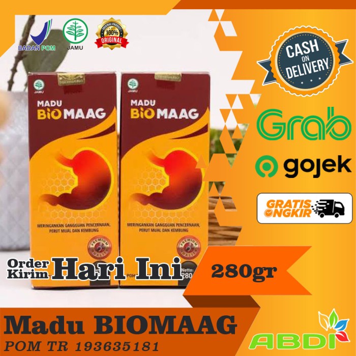 

Madu Bio maag Obat Herbal Asam Lambung Maag Pencernaan