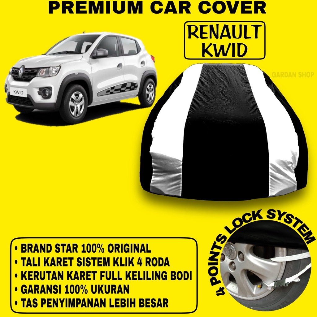 Body Cover RENAULT KWID Sarung Strip SILVER Penutup Pelindung Bodi Mobil Renault Kwid PREMIUM