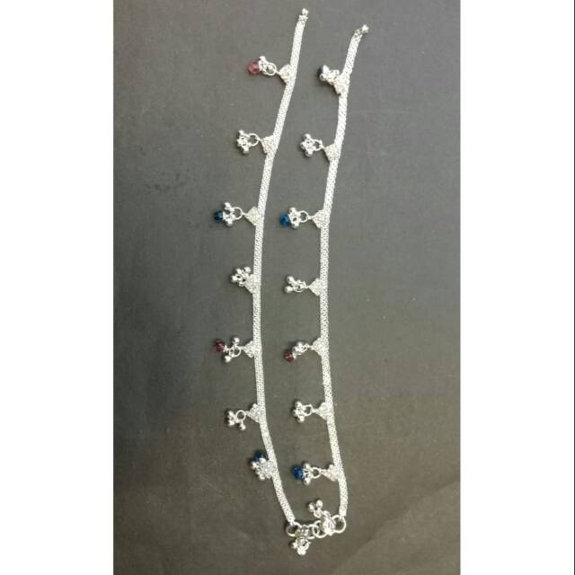 Gelang kaki india ori wrna silver