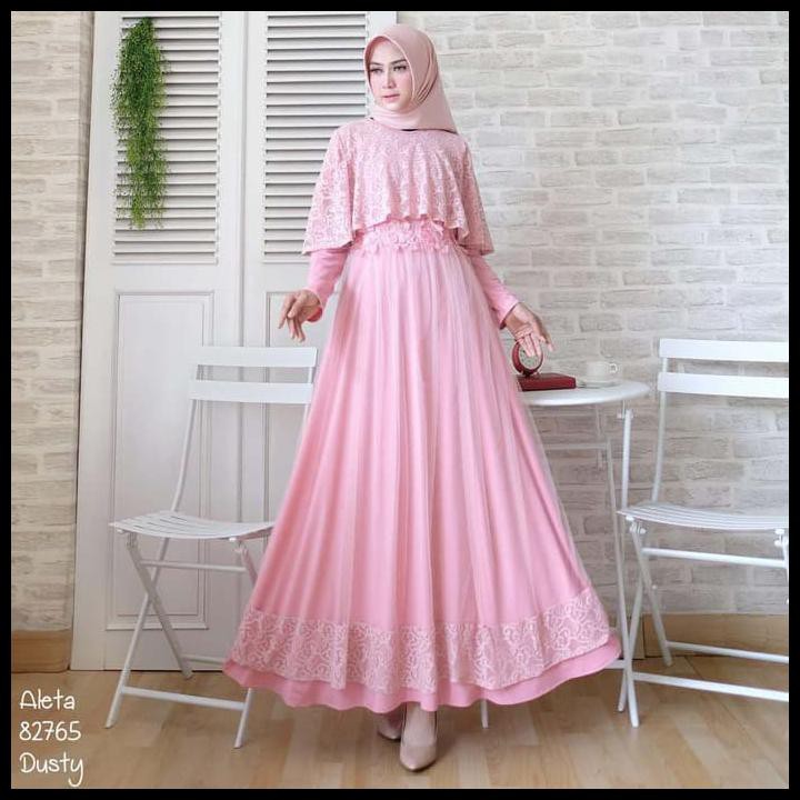9Dbf Gamis Mewah/ Gamis Pesta Bordir Ferrosa Pink/ Gamis Pesta Bordir - Merah Muda Hnxs