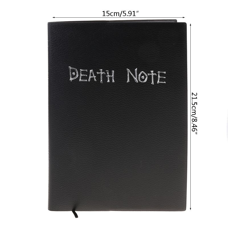 Buku Notebook / Catatan / Jurnal / Diary Desain Death Note + Bulu + Pulpen