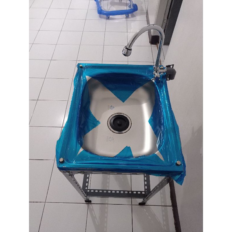 wastafel portable 50x40/bak cuci piring paket lengkap siap pasang