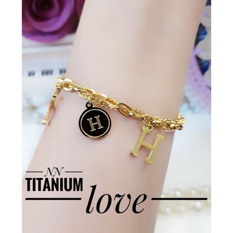 Gelang titanium wanita 2 layer