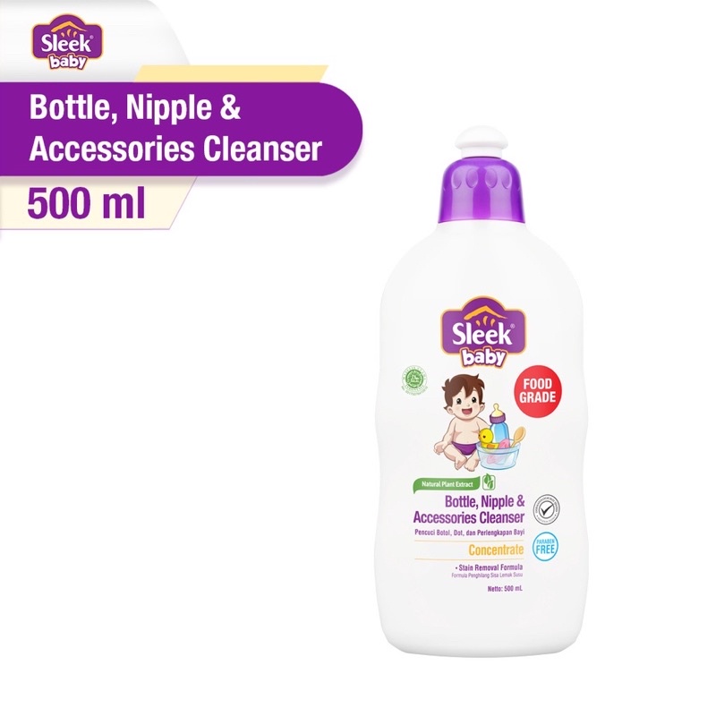 Sleek Baby Bottle Nipple Accessories Cleanser Sabun Cuci Botol Perlengkapan Dot Bayi 500ml Botol