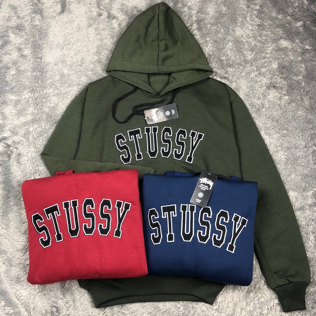 HOODIE STUSSY FULL EMBROIDERY UNISEX PRIA WANITA